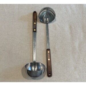 Vintage Marcrest Flint Stainless Steel Ladle Lot USA Wood Handle Kitchen